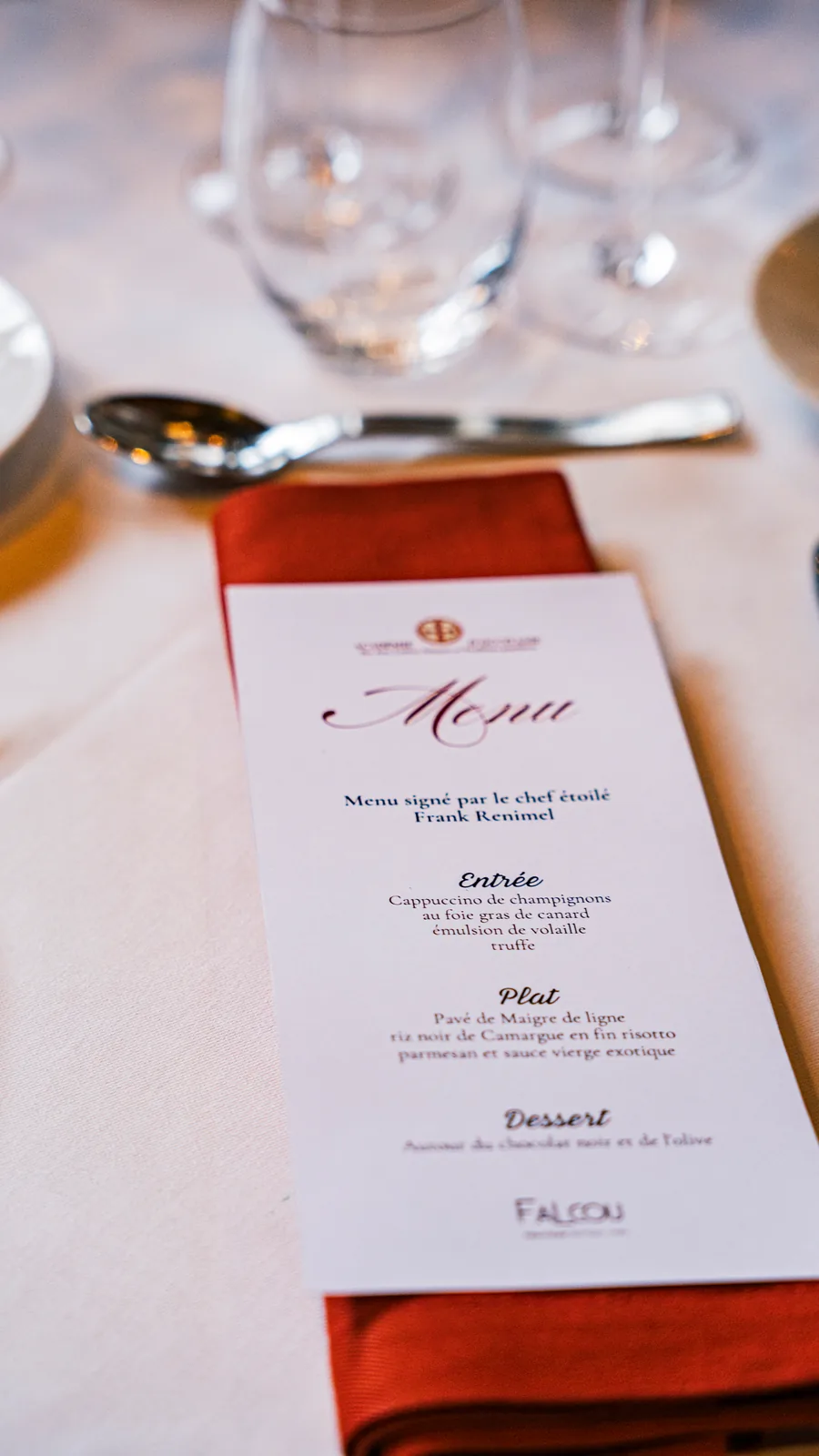 Menu du dîner