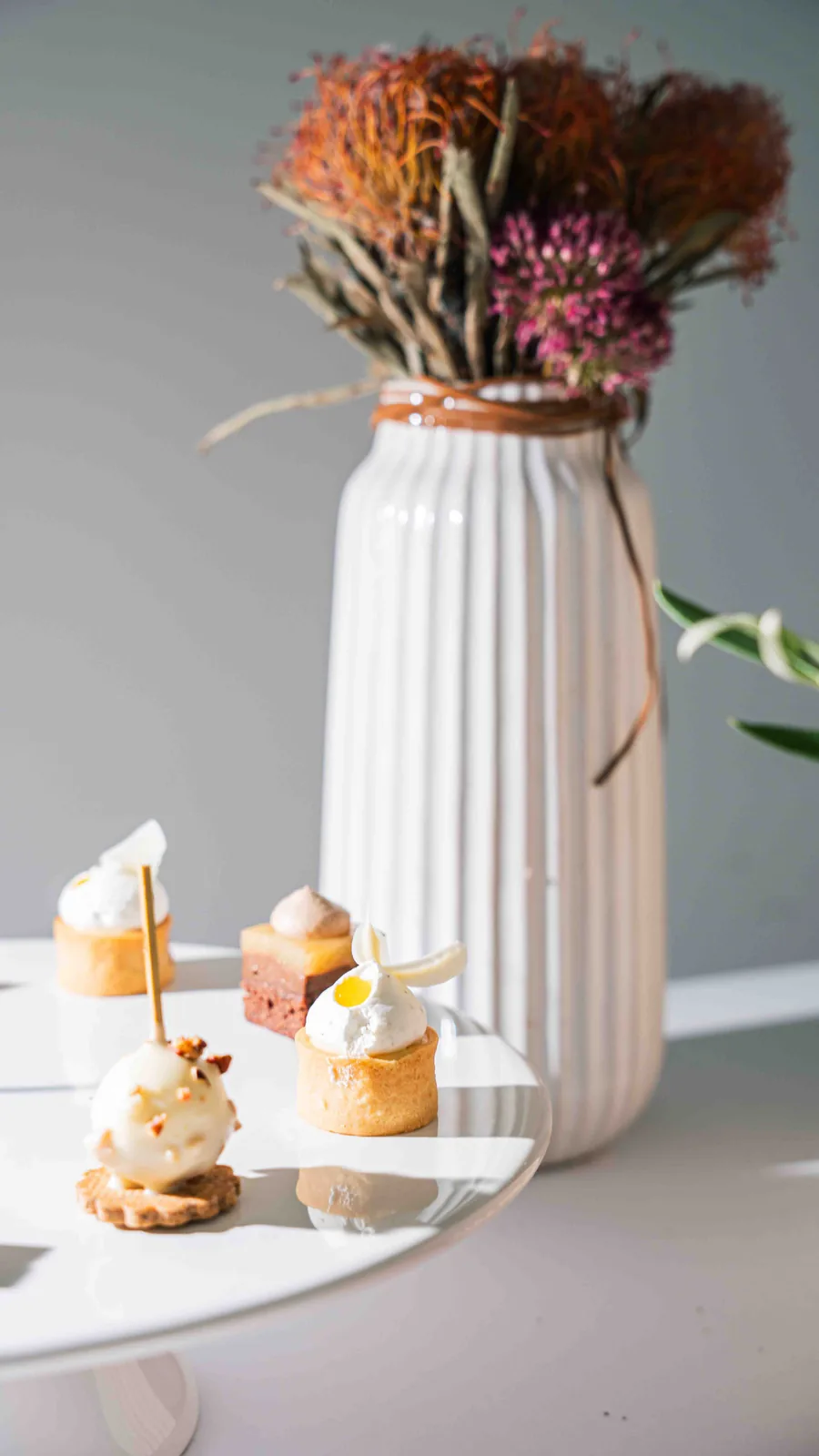 Mignardises et bouquet sec