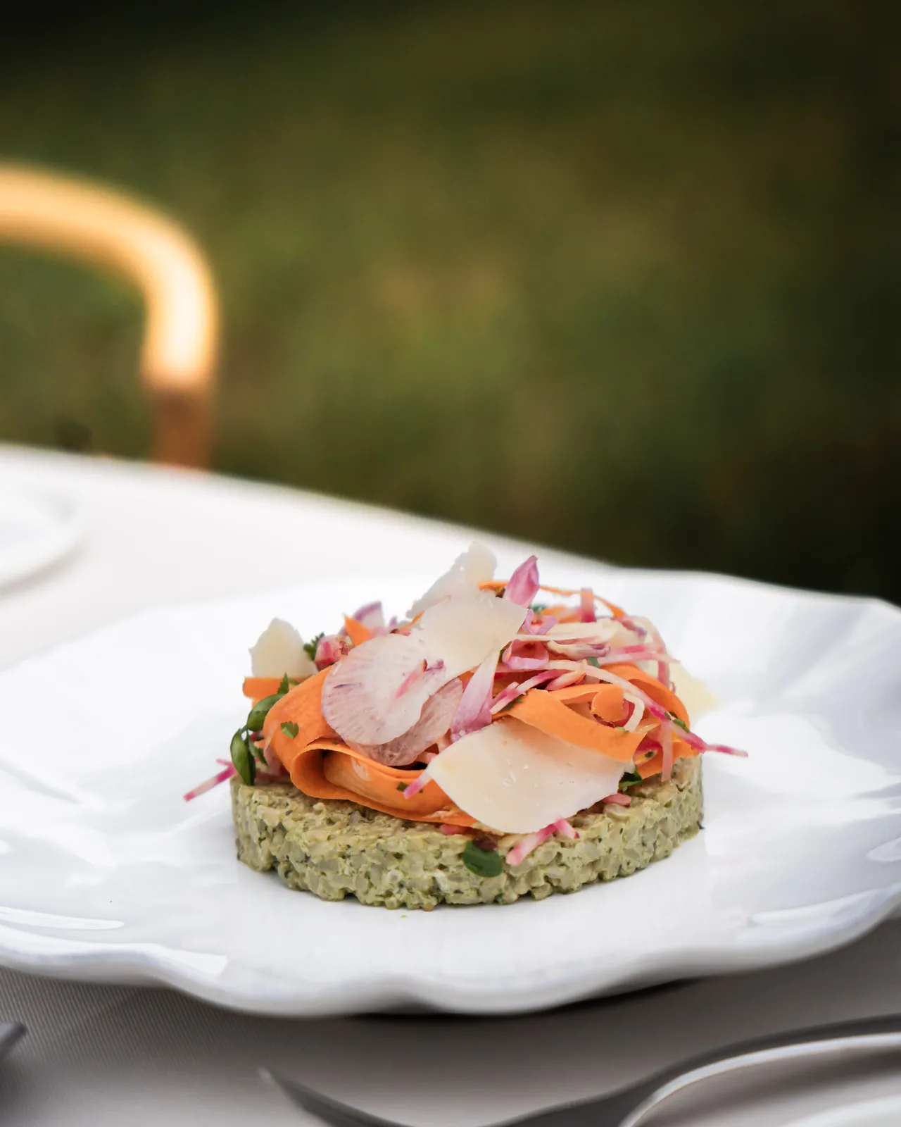 Saumon, copeaux et herbes