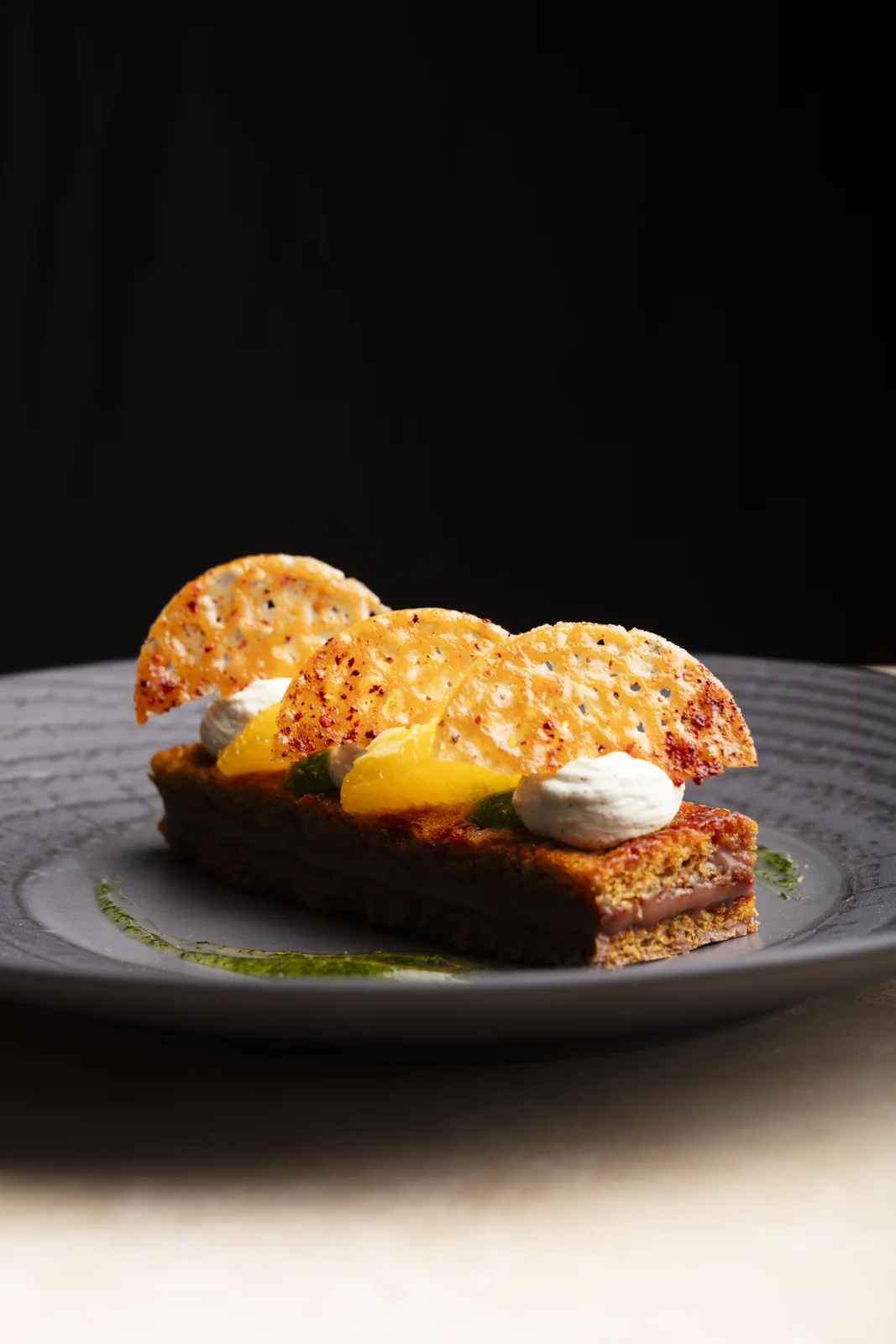 Millefeuille sur ardoise